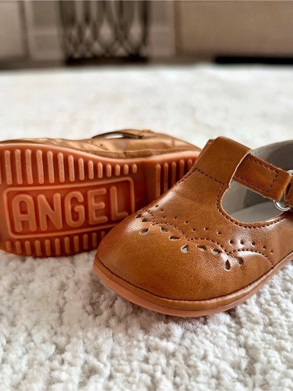 Angel Birdie T-Strap Shoe Brown Toddler Mary Jane Flat Size 4